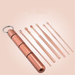 Stainless Steel Household Portable Ear Pick 6-piece Set