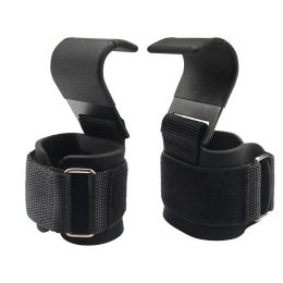 2pcs Weight Lifting Hook Grips With Wrist Wraps Gym Fitness Hook Suitable For Weightlifting Pull-ups black