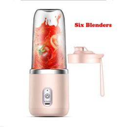 Portable Electric Juicer 400ml Lemon Orange Fruit Squeezer Multifunction Mixer Fruit Smoothie Blender Household Appliances - Pink 1 cup