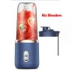 Portable Electric Juicer 400ml Lemon Orange Fruit Squeezer Multifunction Mixer Fruit Smoothie Blender Household Appliances - Blue 1 cup