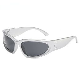 Fashion Riding Cycling Sunglasses Sports Bicycle Glasses Goggles Mountain Bike Glasses Men's Women Outdoor Lens UV400 Eyewear - silver gray