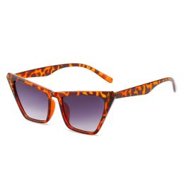 Fashion Cat Eye Sunglasses Women Leopard Glasses Retro Sunglass Female Luxury Designer Eyewear UV400 Sun Glass Gradient Shades - leopard gray