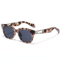 Fashion Square Sunglasses Women Hollow Out Leopard Sunglass Vintage Sun Glass Men Luxury Designer Eyewear UV400 Gradient Shades - hawksbill black