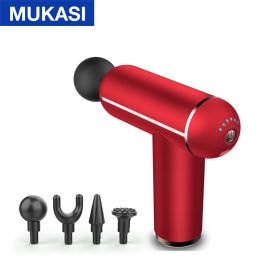 MUKASI LCD Display Massage Gun Portable Percussion Pistol Massager For Body Neck Deep Tissue Muscle Relaxation Gout Pain Relief - Red Button