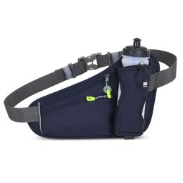 Outdoor Sports Waist Bag Multifunctional Water Bottle Bag Mobile Phone Bag - Navy