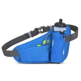 Outdoor Sports Waist Bag Multifunctional Water Bottle Bag Mobile Phone Bag - Blue