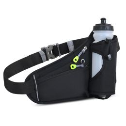 Outdoor Sports Waist Bag Multifunctional Water Bottle Bag Mobile Phone Bag - Black