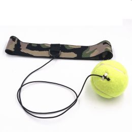 Boxing Reflex Ball Punching Ball on String with Headband Training Speed Reaction - camouflage green