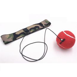 Boxing Reflex Ball Punching Ball on String with Headband Training Speed Reaction - camouflage red