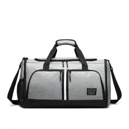 Duffel Bag with 10 Optimal Compartments Gym Bag Including Water Resistant Pouch - gray