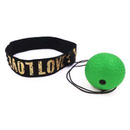 Boxing Speed Ball; Head-mounted PU Punch Ball MMA Sanda Training; Hand Eye Reaction; Home Sandbag Muay; Thai Boxer Fitness Equipment - Green Set - PU