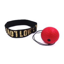 Boxing Speed Ball; Head-mounted PU Punch Ball MMA Sanda Training; Hand Eye Reaction; Home Sandbag Muay; Thai Boxer Fitness Equipment - Red - PU