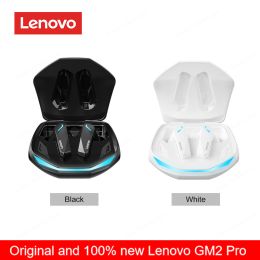 Original Lenovo GM2 Pro 5.3 Earphone Bluetooth Wireless Earbuds Low Latency Headphones HD Call Dual Mode Gaming Headset With Mic - white and black