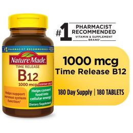 Nature Made Vitamin B12 1000 mcg Time Release Tablets;  Dietary Supplement;  180 Count - Nature Made