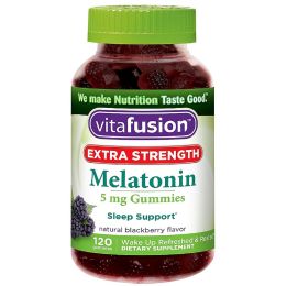 Vitafusion Extra Strength Melatonin Gummies;  Blackberry;  120 Count;  Pack of 4 - Vitafusion