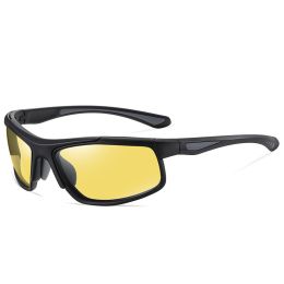 Sports Sunglasses Polarized Photochromic Night Vision Sunglasses - Black frame night vision