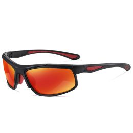 Sports Sunglasses Polarized Photochromic Night Vision Sunglasses - Black frame red film