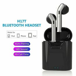 Bluetooth 5.0 Earbuds Headphones Wireless Noise Cancelling In-Ear Waterproof - Black