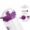 Fruit Infuser Water Bottle 32OZ Juice Shaker Sport w/ Flip Top Lid Anti-Slip Grips For Office Home Sport Running Walking Hiking - Purple