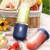 Portable Electric Juicer 400ml Lemon Orange Fruit Squeezer Multifunction Mixer Fruit Smoothie Blender Household Appliances - Blue 1 cup