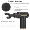 Percussion Massage Gun USB Type C Rechargeable Deep Tissue Vibration Massager - Black